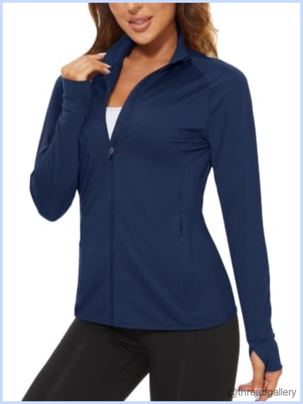Women's Lightweight Athletic Jacket UPF 50+ Long Sleeve Sun Shirt Full Zip